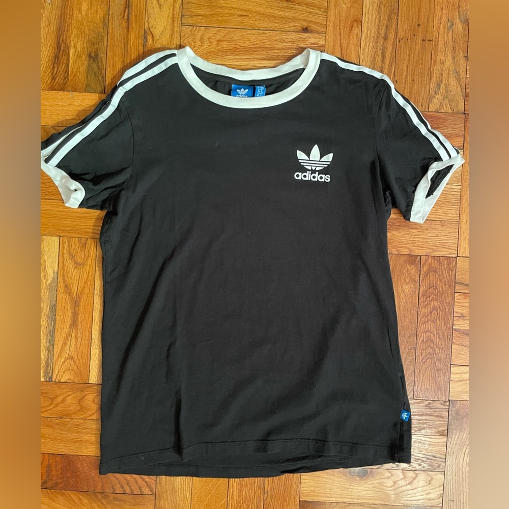 Adidas Classic 3 Stripe Tee - Unisex Size S